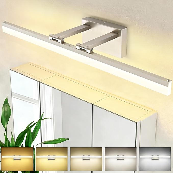 SOLFART 31.5 Inch Dimmable Bathroom Vanity Lights Over Mirror 5 Color by SOLFART