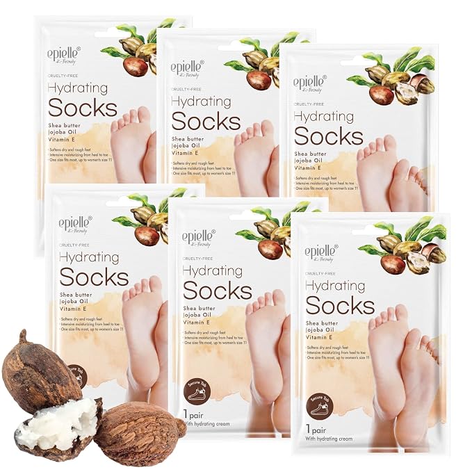 Epielle Hydrating Foot Mask 6 Pairs, Relieve and Soften by Epielle