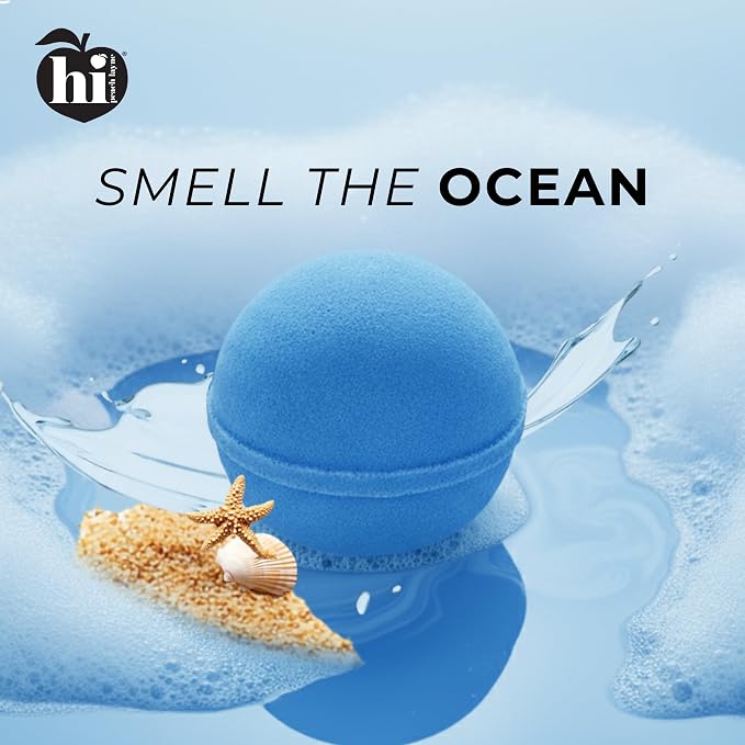 Hi Peach Layne Ocean Air Bath Bombs 12-Pack – Vegan, Clean Beauty Spa Gifts - Image 4