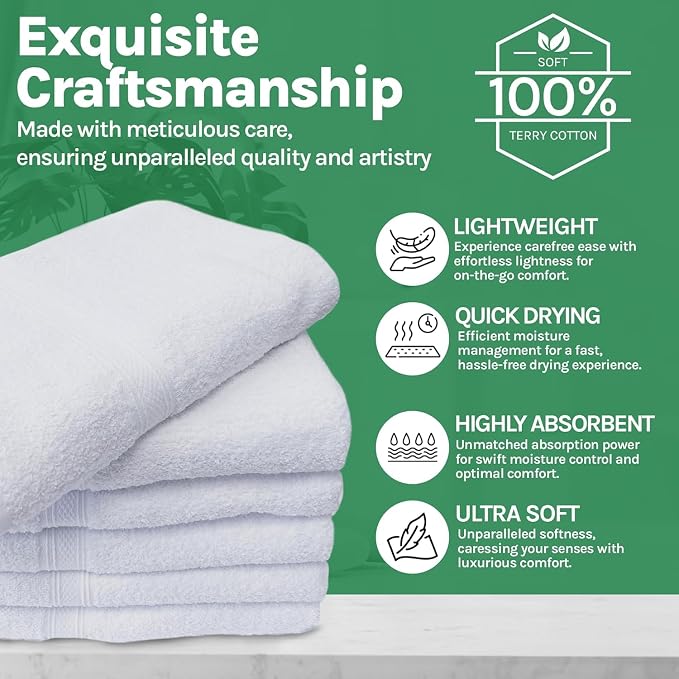 Towels N More 6 Pack 20"X40" Small Light Weight Gym Towels or Can be Used as - Image 4