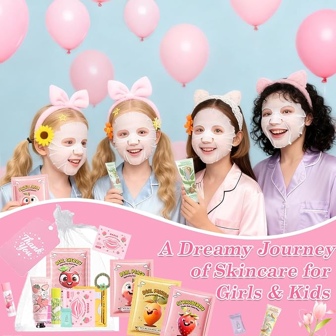 90PCS Spa Party Supplies for Girls, Spa Skincare Sets Party Favors Include Face - Image 2