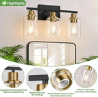 Indoi 3-Light Bathroom Light Fixtures, Bathroom Wall Lamp - Image 4