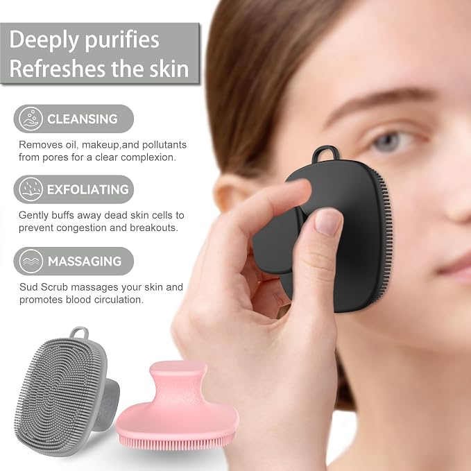 3 Pack Face Scrubber, Silicone Facial Cleansing Brush - Image 8
