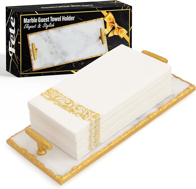 Guest Towel Holder Tray for Bathroom by FETE
