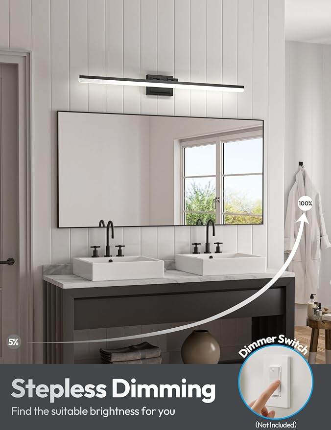 VOLISUN Modern Bathroom Vanity Light 39.4 inch, 34W Dimmable 5CCT Led Bathroom - Image 4
