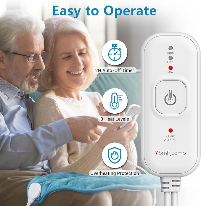 Comfytemp Weighted Heating Pad for Back & Period, Birthday Gifts for Women Men - Image 4