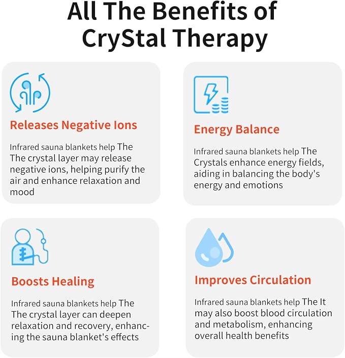 Low EMF Portable Infrared Sauna Blanket, Crystal Therapy Home Relaxation - Image 6