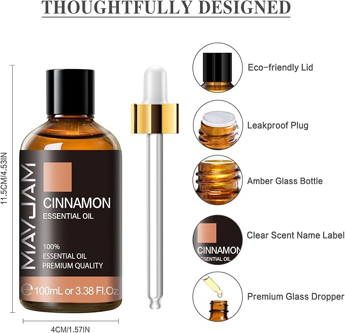 Cinnamon Essential Oil, MAYJAM Pure Essential Oils, 3.38FL.OZ Cinnamon Oil - Image 6