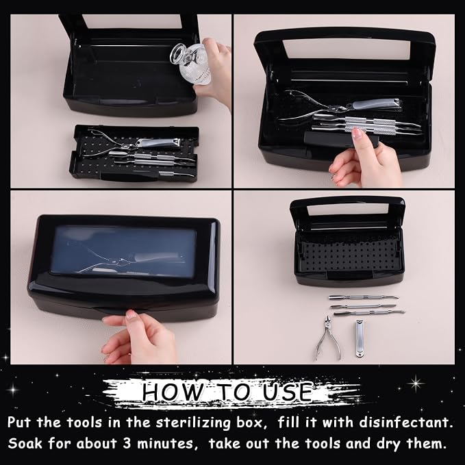 Nail Tool Sterilizer Box Plastic Disinfectant Container - Image 4