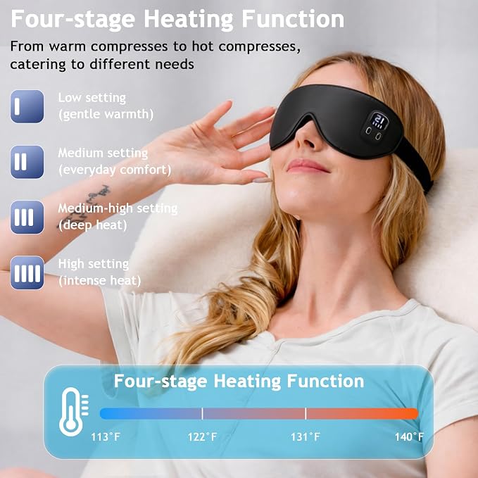 Cordless Heated Eye Mask, Rechargeable Sleep Mask - Image 3