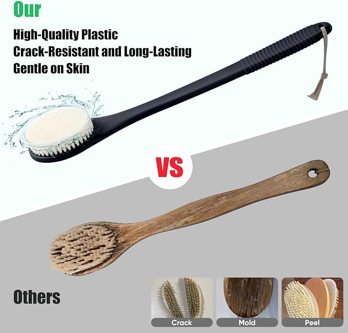 17-Inch Back Scrubber for Shower, Anti-Slip Exfoliating Body Brush for Bath - Image 3