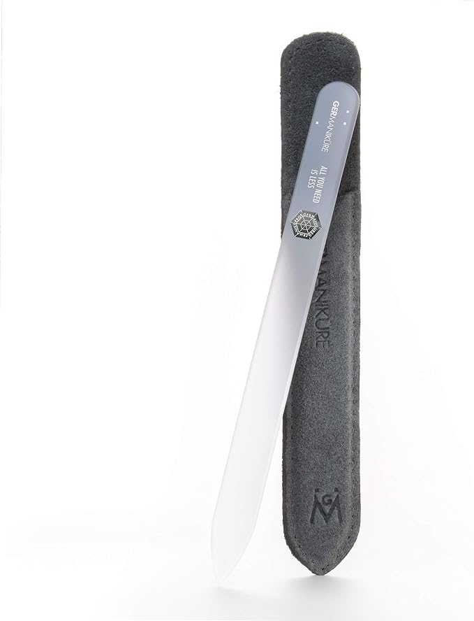 GERMANIKURE Glass Nail File in Suede Sleeve by GERMANIKURE