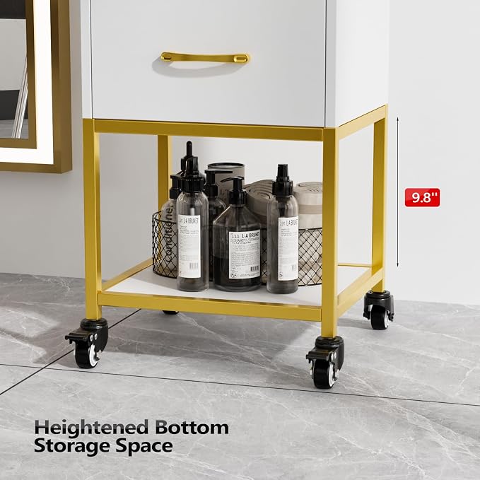 OmySalon Salon Storage Trolley Cart, Beauty Wooden Hair Cabinet - Image 4