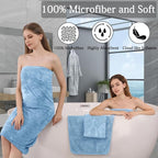 8-Piece Blue Bath Towels Set, 2 Oversized Large Bath Towels Sheet, 2 Hand - Image 3