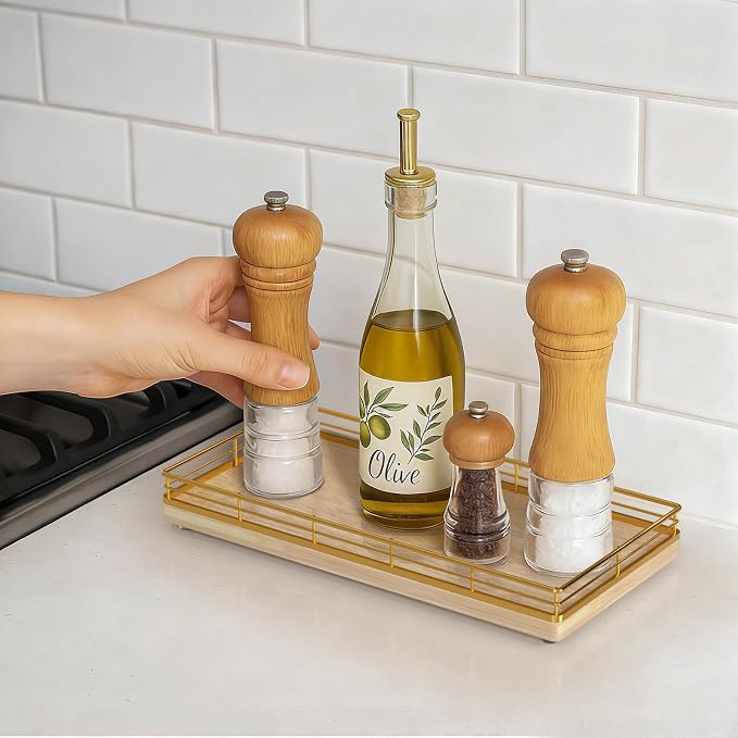 Bathroom Vanity Tray for Countertop, Bathroom Organizer for Soap, Perfume & - Image 8