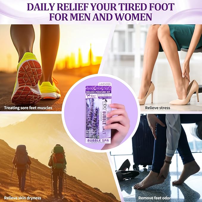 Pedicure Kit Foot Soak Set: Bubble Salt, Sugar Scrub, Massage Mask, Massage - Image 7
