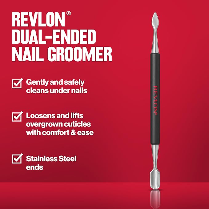 Revlon Expert Dual-Ended Nail Groomer, Stainless Steel Manicure Tool, Clean - Image 2