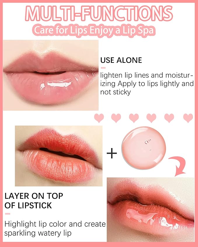 Hydrating Plumping Lip Glow Oil, Tinted Lip Gloss, Transparent Toot Lip Oil - Image 3