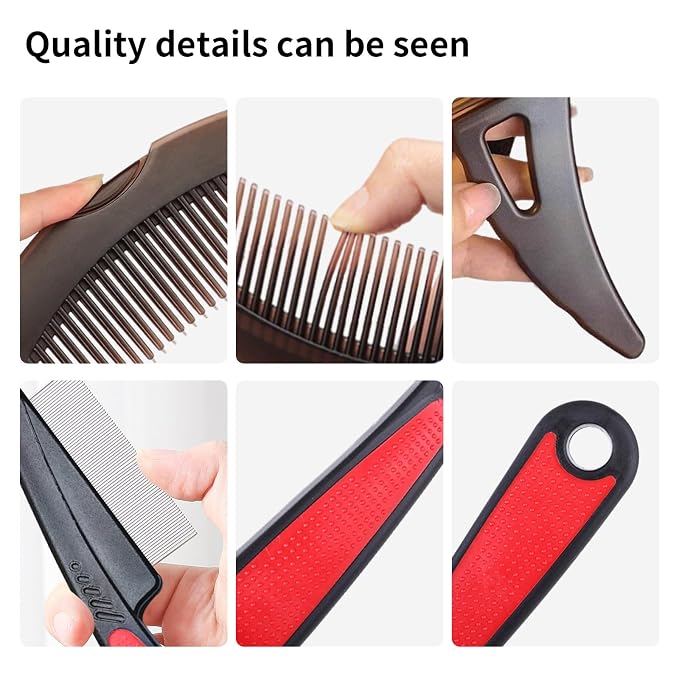 Dandruff Comb Wide Tooth, Stainless Steel Fine Tooth Lice/Psoriasis Scalp Detox - Image 4