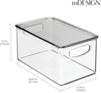 mDesign Deep Plastic Bathroom Storage Bin Box, Lid/Built-in Handles, - Image 4
