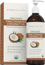 Viva Naturals Organic Fractionated Coconut Oil, 16 fl oz – Skin & Hair by VivaNaturals