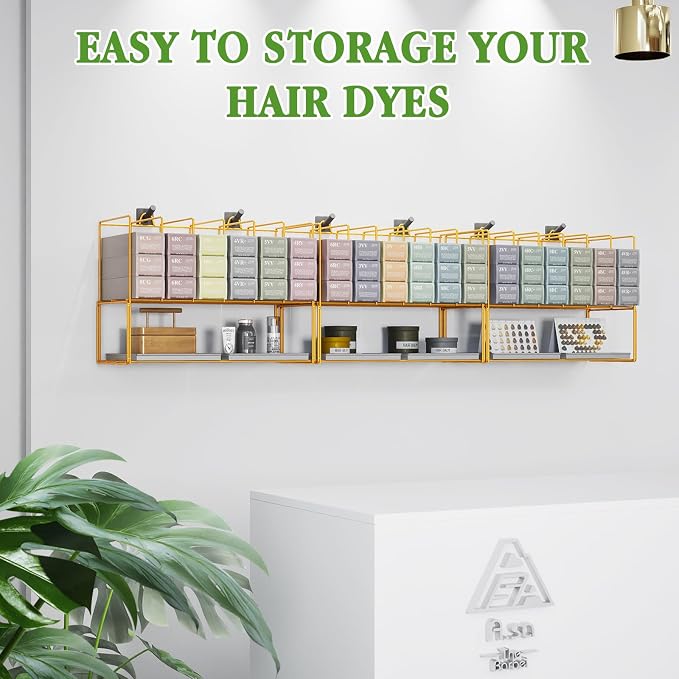 2 Pack Hair Color Organizer Hair Color Display Rack Wall Mounted Dye Storage - Image 5