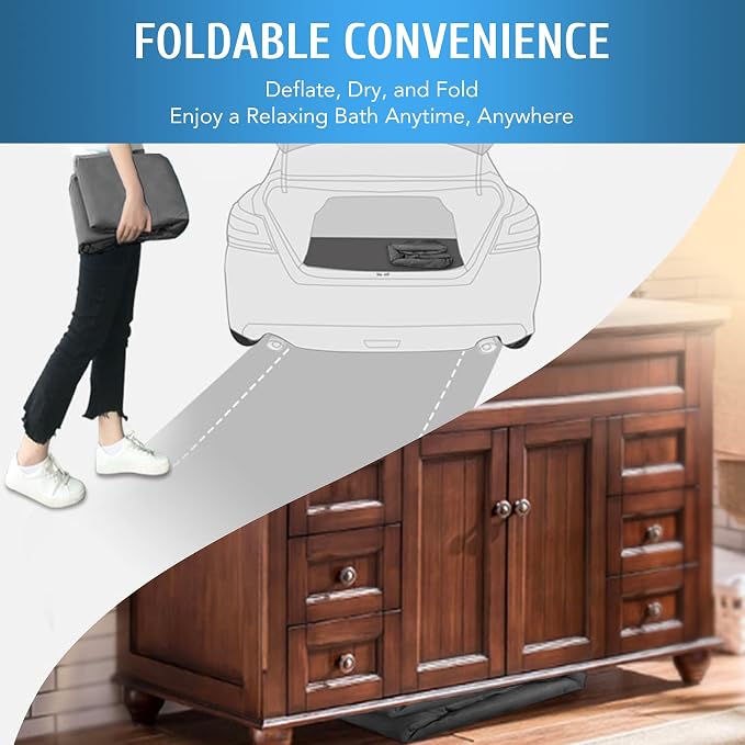 CO-Z Inflatable Bathtub With Electric Air Pump, Portable Tub With Blow Up Bath - Image 9