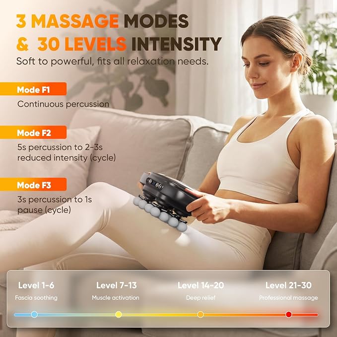 HOTU Massage Gun Deep Tissue, 16-Head Back Massager - Image 3
