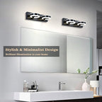 LED Bathroom Light Fixtures, 15inch Black Vanity Lights, Modern 2 Light Acrylic - Image 7