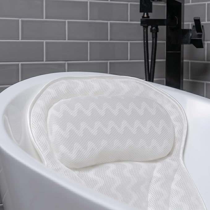 Bath Pillow Bathtub Pillow Back Neck Support Pillow, Spa Cushion by BathHaven