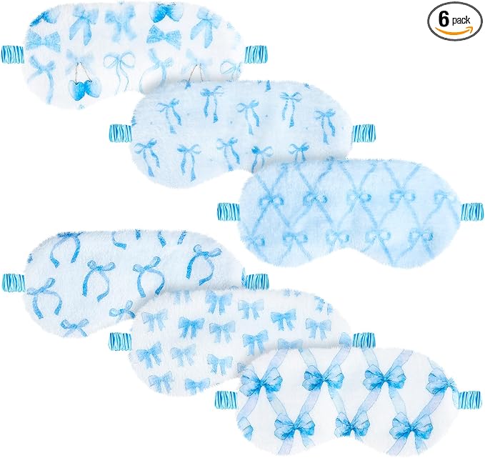 Cuffbow 6 Pack Plush Sleep Mask Set, Cute Plush Eye Masks by Cuffbow