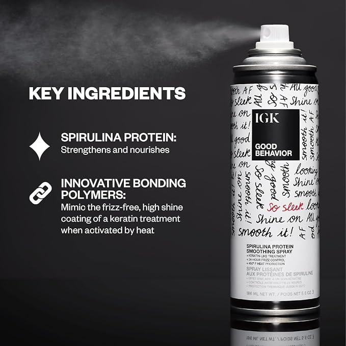 IGK GOOD BEHAVIOR Smoothing Frizz Fighters Set | 4-in-1 Prep Spray + Spirulina - Image 3