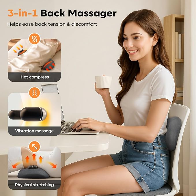 Smooth Triple Fusion 3-in-1 Lumbar Pillow Back Massager - Image 2