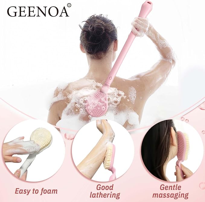 Back Scrubber for Shower, 19’’ Detachable Long Handle Shower Body Scrubber for - Image 5