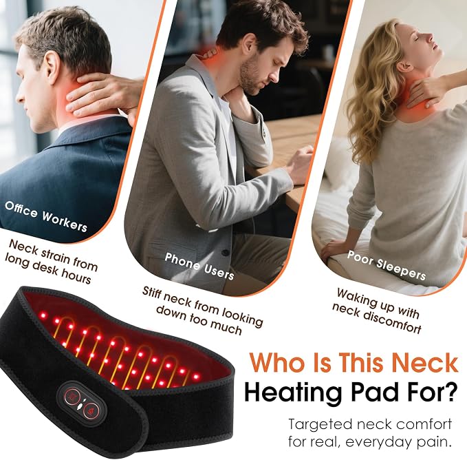 Cordless Neck Massager with Heat, Neck Heating Pad - Image 6