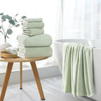 8 Piece Bath Towel Set Green|2 Oversized Large Bath Sheet, 2 Hand Towels - Image 7