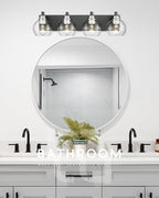 Bathroom Light Fixtures, 4-Light Black and Brushed Nickel Bathroom Vanity Light - Image 6