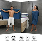 8-Piece Navy Bath Towel Set, 2 Extra Large Bath Towel Sheets, 2 Hand Towels and - Image 4