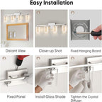 LED Modern Bathroom Light Fixtures Over Mirror, 4-Light Brushed Nickel Vanity - Image 6