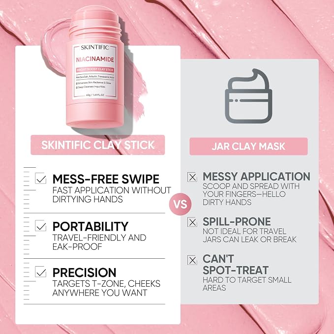 SKINTIFIC Niacinamide Bright Boost Face Mask Stick, Brightening & Pore-Blurring - Image 8