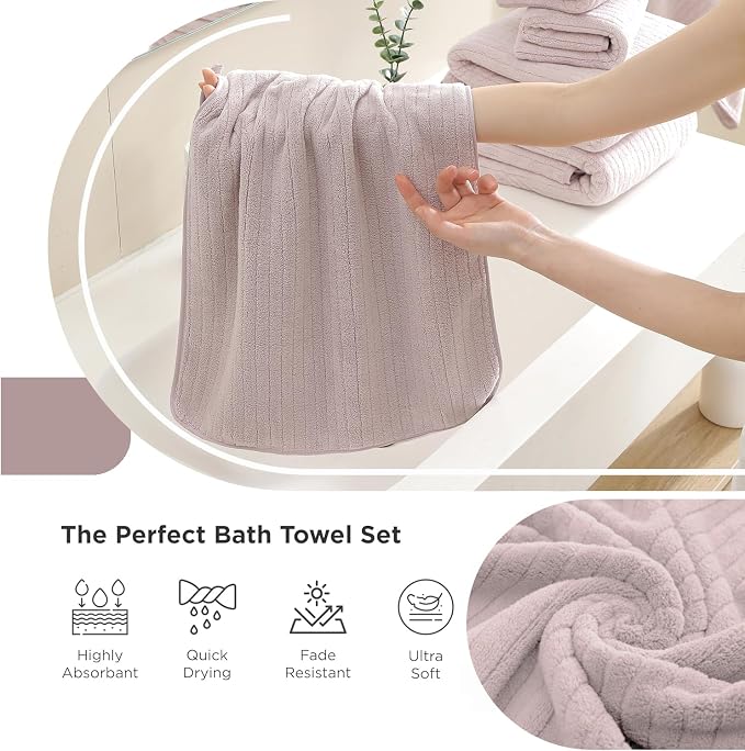 18 Piece Family Bath Towel Set Include 6 Bath Towels, 6 Hand Towels and 6 - Image 6