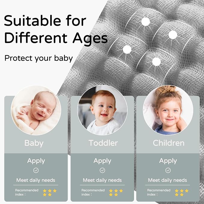 Yoofoss Hooded Baby Towels for Newborn 2 Pack 100% Muslin Organic Cotton Baby - Image 5