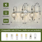 Piepooye Modern Bathroom Light Fixtures Polished Chrome Vanity Light - Image 2