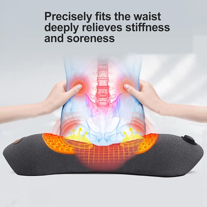 3 in 1 Back Massager, Electric Lumbar Support Pillow Heat Vibration Massage - Image 2