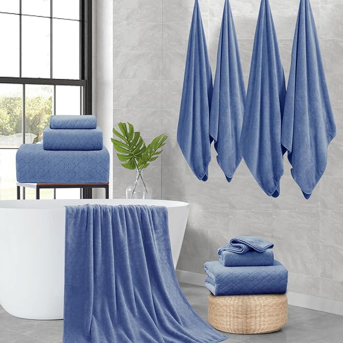 Ycosy 8-Piece Bath Towels Set, 2 Oversized Large Bath Sheet, 2 Hand Towels and - Image 6