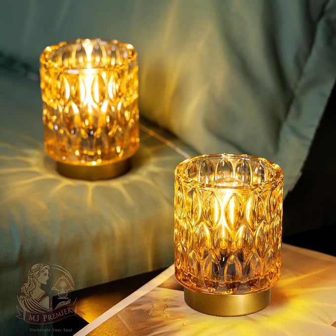 Battery Operated Table Lamps Timer, Mini Crystal Lamp - Image 2