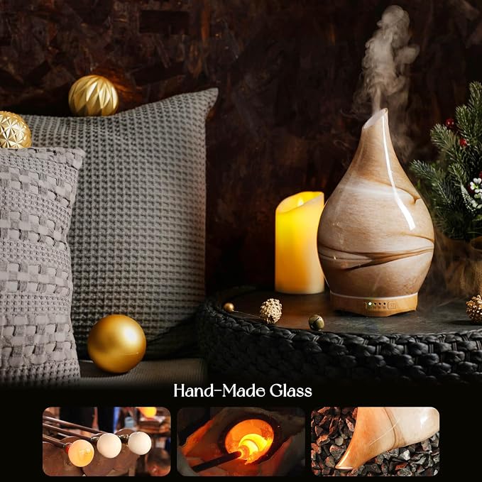 Porseme 280ml Essential Oil Diffuser Glass Color Changing Aroma Air Diffusers - Image 5