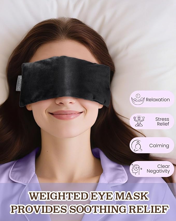 Lavender Eye Pillow for Relaxation, Sleep – Weighted Eye Mask for Headache - Image 2