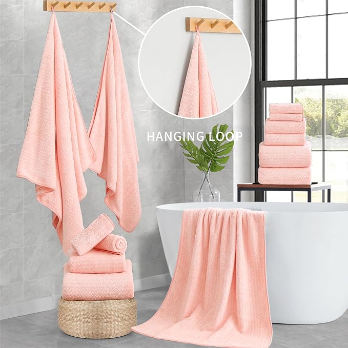 Ultra Soft Bath Towel Set, 12 Piece Family Bathroom Towel Set - Image 2
