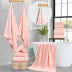 Ultra Soft Bath Towel Set, 12 Piece Family Bathroom Towel Set - Image 2